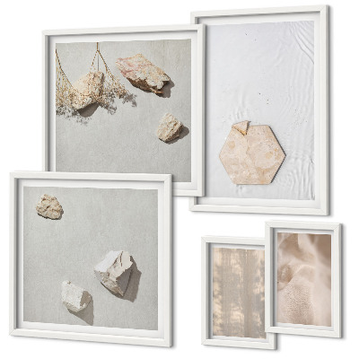 Set om 5 tavlor Subtila boho naturliga texturer