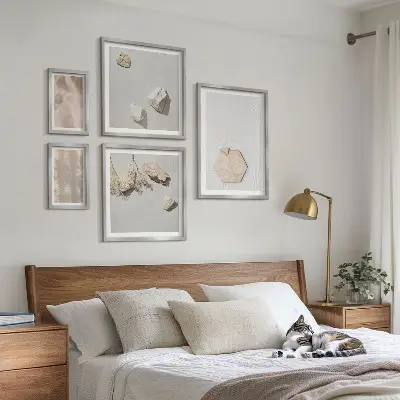Set med 5 tavlor subtila naturliga boho-texturer