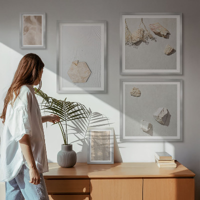 Set om 5 tavlor Subtila boho naturliga texturer