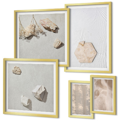 Set om 5 tavlor Subtila boho naturliga texturer