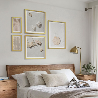 Set om 5 tavlor Subtila boho naturliga texturer
