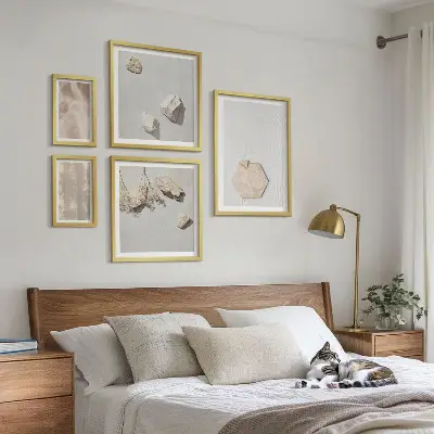 Set med 5 tavlor subtila naturliga boho-texturer