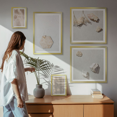 Set om 5 tavlor Subtila boho naturliga texturer