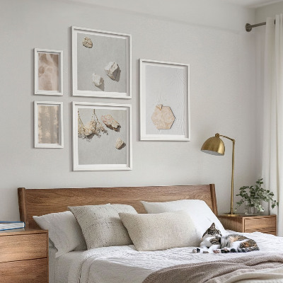 Set om 5 tavlor Subtila boho naturliga texturer