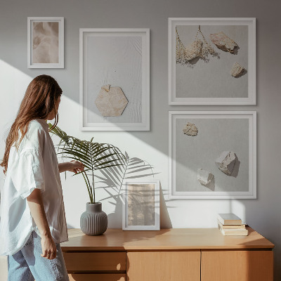 Set om 5 tavlor Subtila boho naturliga texturer