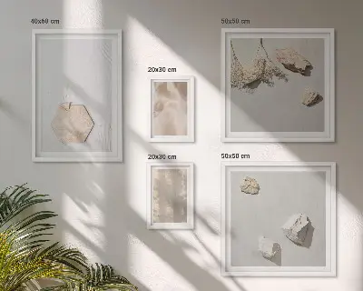 Set med 5 tavlor subtila naturliga boho-texturer