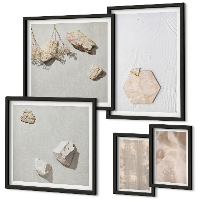 Set om 5 tavlor Subtila boho naturliga texturer