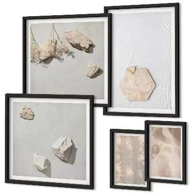 Set med 5 tavlor subtila naturliga boho-texturer