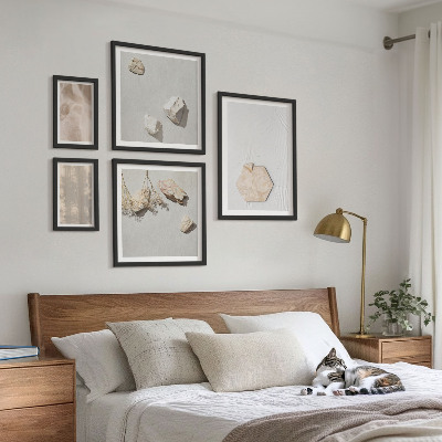 Set om 5 tavlor Subtila boho naturliga texturer