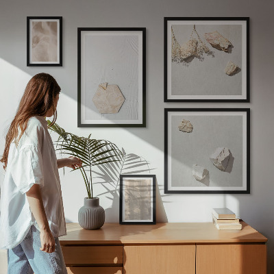 Set om 5 tavlor Subtila boho naturliga texturer