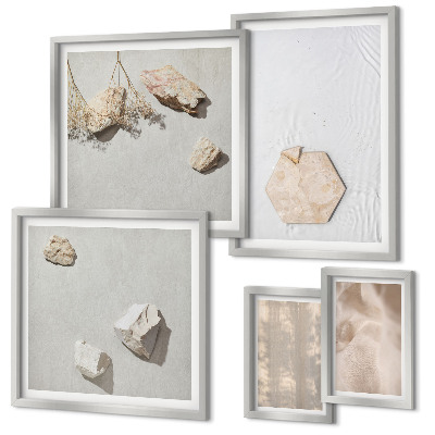 Set om 5 tavlor Subtila boho naturliga texturer