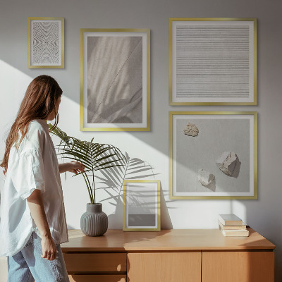 Tavelvägg med 5 tavlor Delikata boho-texturer av naturen
