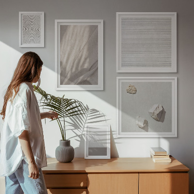 Tavelvägg med 5 tavlor Delikata boho-texturer av naturen