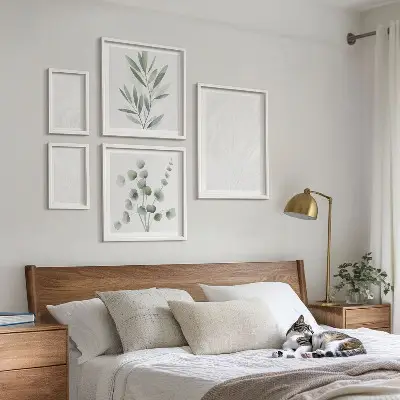 Tavelset väggdekoration med elegant marmorkviststruktur