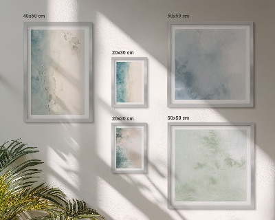 Tavelvägg med 5 tavlor Spillda akvareller duk minimalism