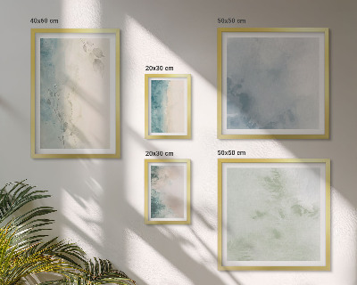 Tavelvägg med 5 tavlor Spillda akvareller duk minimalism