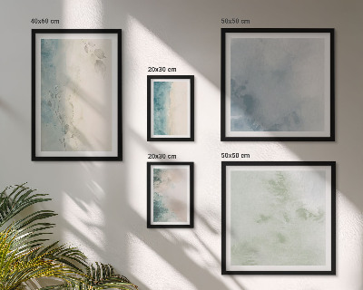 Tavelvägg med 5 tavlor Spillda akvareller duk minimalism
