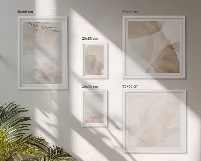 Tavelset väggdekoration med boho texturer i akvarell