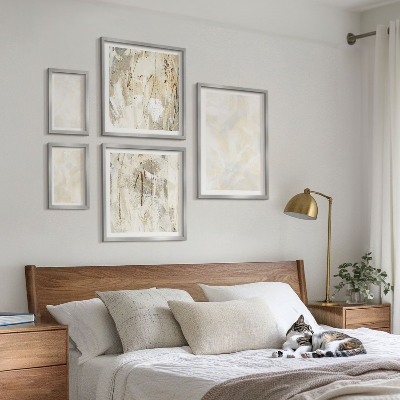 Set om 5 tavlor Ljus texturerad färgdesign