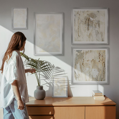 Set om 5 tavlor Ljus texturerad färgdesign