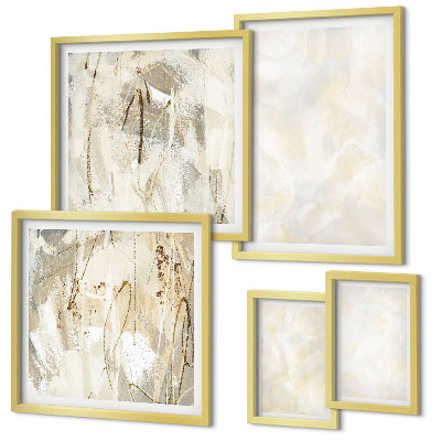 Set om 5 tavlor Ljus texturerad färgdesign