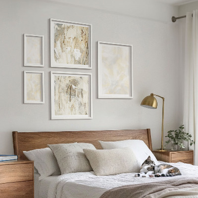 Set om 5 tavlor Ljus texturerad färgdesign