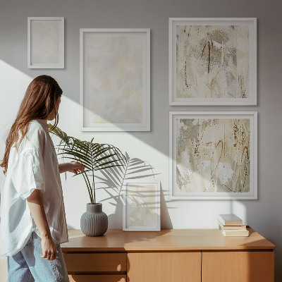 Set om 5 tavlor Ljus texturerad färgdesign