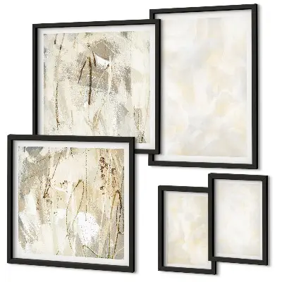 Tavelset med ljus texturerad färgdesign set om 5 tavlor