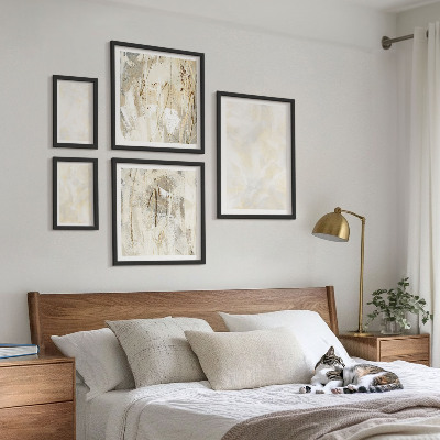 Set om 5 tavlor Ljus texturerad färgdesign