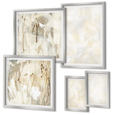 Set om 5 tavlor Ljus texturerad färgdesign