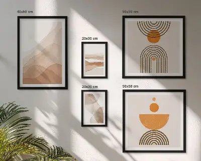 Tavelvägg med 5 tavlor strukturer i minimalistiska nyanser