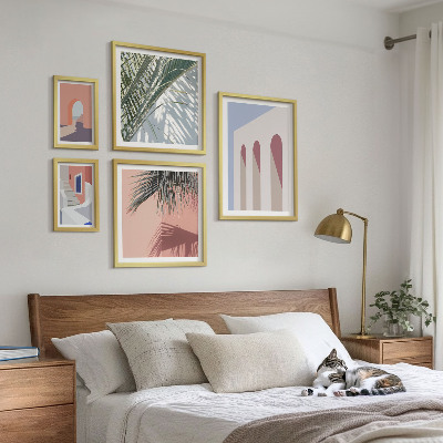 Väggdekoration tavelset Illustrationer av stadsarkitektur