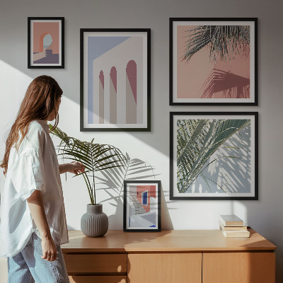 Väggdekoration tavelset Illustrationer av stadsarkitektur