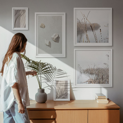 Set om 5 tavlor Närbilder av boho-stilstrukturen