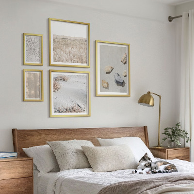 Tavelvägg med 5 tavlor Boho naturliga texturer