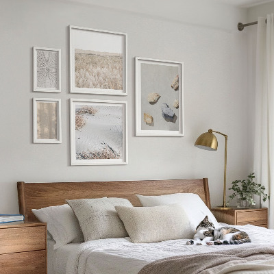 Tavelvägg med 5 tavlor Boho naturliga texturer