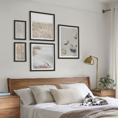 Tavelvägg med 5 tavlor Boho naturliga texturer