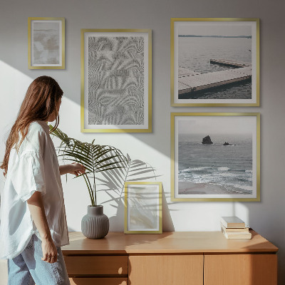 Tavelvägg med 5 tavlor Abstrakt design moderna texturer