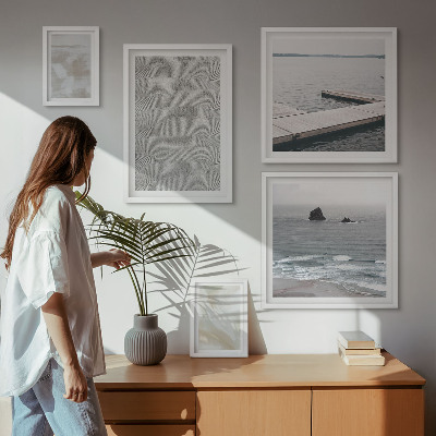Tavelvägg med 5 tavlor Abstrakt design moderna texturer