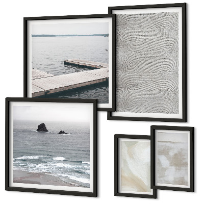 Tavelvägg med 5 tavlor Abstrakt design moderna texturer