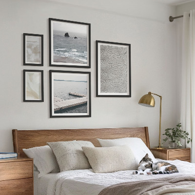 Tavelvägg med 5 tavlor Abstrakt design moderna texturer