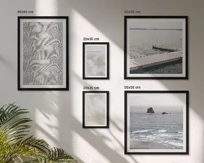 Tavelvägg med 5 tavlor abstrakt design med moderna texturer
