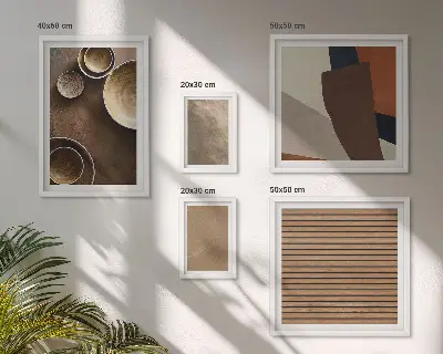 Minimalistiska stenstrukturer set med 5 tavlor