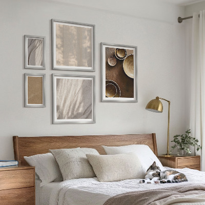 Tavelvägg med 5 tavlor Minimalistiska texturstrukturer