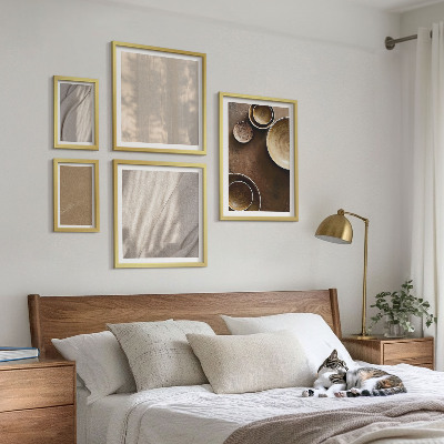 Tavelvägg med 5 tavlor Minimalistiska texturstrukturer