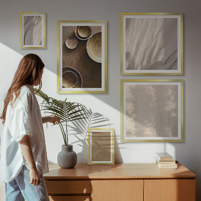 Tavelvägg med 5 tavlor Minimalistiska texturstrukturer