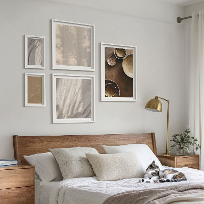 Tavelvägg med 5 tavlor Minimalistiska texturstrukturer
