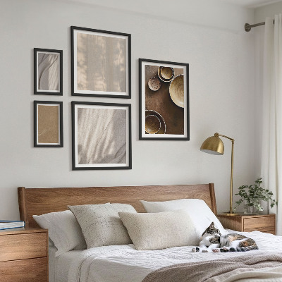 Tavelvägg med 5 tavlor Minimalistiska texturstrukturer
