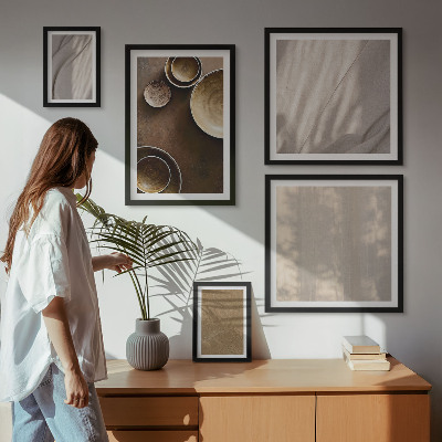 Tavelvägg med 5 tavlor Minimalistiska texturstrukturer