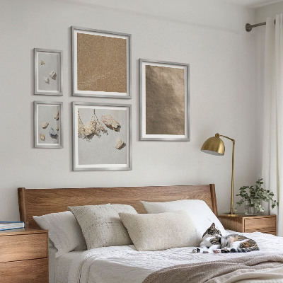 Set om 5 tavlor Stenar strand naturliga strukturer